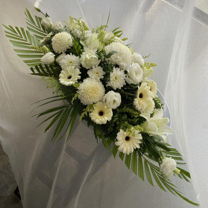 White Glory Casket| Wreath Funeral Flower